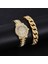 1 Kutu ile Lüks YUSA416 2 Adet Set Elmas Izle Bayan Roma Numaraları Quartz Saat Kadınlar Için Parlak Aksesuarlar Bilezik (Yurt Dışından) 1