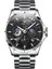 Çelik-Gümüş Mavi Kuvars Izle Oem Özel Logo Ay Lüks Faz Lüks Moda Çok Fonksiyonlu Reloj Su Geçirmez Kronograf Izle Erkekler Için Kuvars Saatler (Yurt Dışından) 2