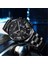 Siyah Lüks YUSA414 4 Adet Set Paslanmaz Çelik Analog Kol Saati Erkekler ve Bilezik Montre Homme Siyah Kuvars Izle Bilezik (Yurt Dışından) 3