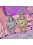 10.gold (Gümüş Kadran) 2022 Moda Takı Hip Hop Elmas Saatler Bling Buzlu Out Mens Womens Kuvars Saatler Lüks Pembe Kadran Izle Kadın Erkek (Yurt Dışından) 5