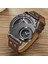 OU0228 Oulm 9591 Benzersiz Dropshipping Erkek Kuvars Izle Orijinal Pu Deri Bant Suya Dayanıklı Otomatik Tarih Vintage Spor Kol Saati (Yurt Dışından) 2