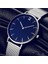 C4 Minimalist Erkek Moda Ultra Ince Saatler Basit Erkekler Iş Paslanmaz Çelik Hasır Kemer Kuvars Izle (KWT2216) (Yurt Dışından) 3
