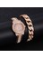 4 Kutu ile Lüks YUSA416 2 Adet Set Elmas Izle Bayan Roma Numaraları Quartz Saat Kadınlar Için Parlak Aksesuarlar Bilezik (Yurt Dışından) 4