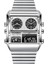 Gümüş Dijital Saat FB0011 Lüks LED Spor Chronograph Dijital Saatler Çelik Otomatik Erkek Çalar Saat Kol Saati Saatler Erkekler Bilek (Yurt Dışından) 1