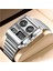 Gümüş Dijital Saat FB0011 Lüks LED Spor Chronograph Dijital Saatler Çelik Otomatik Erkek Çalar Saat Kol Saati Saatler Erkekler Bilek (Yurt Dışından) 2
