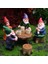 J Tarzı 6 Adet Bahçe Gnome Heykeli Aile Birleşimi Reçine Cüce Heykelcik Dekorasyon Çim Yard Veranda Bahçe Süsleme Yılbaşı Hediyeleri Prop (Yurt Dışından) 2