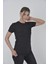 Kadın File Cepli Slim Fit T-Shirt - Siyah 1