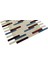 Mutfak Tezgah Araı Kristal Cam Mozaik. Cam Ölçüsü: 15X98 Mm. File Ölçüsü: 30X30 Cm. ( 1 Kutu = 11 File Karo = 1 M2 Fiyatıdır. ) 2