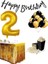 2 Yaş Gold-Siyah Balon Rakam Folyo Banner Mısır Kutusu Masa Eteği Doğum Günü Parti Seti 1