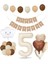 5 Yaş Retro Doğum Günü Seti; Krem Rakam Folyo, Banner, Kalp Folyo ve Lateks Balon 1