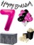 7 Yaş Pembe Balon Rakam Folyo Banner Mısır Kutusu Masa Eteği Doğum Günü Parti Seti 1