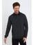 Erkek Polo Yaka 2 Iplik Sweatshirt Antrasit 3