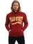 Erkek 3 İplik Pamuklu İçi Polarlı Regular Fit Baskılı Kapüşonlu Kanguru Cepli Bordo Sweatshirt 1