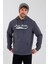 Erkek 3 İplik Pamuklu İçi Polarlı Baskılı Regular Fit Kapüşonlu Kanguru Cepli Antrasit Sweatshirt 3