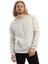 Erkek 3 İplik Pamuklu İçi Polarlı Regular Fit Basic Bisklet Yaka Kar Melanj Sweatshirt 1
