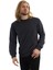 Erkek 3 İplik Pamuklu Regular Fit Basic Bisiklet Yaka Füme Sweatshirt 3