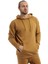 Erkek 3 İplik Pamuklu İçi Polarlı Oversize Kapüşonlu Kanguru Cepli Kahverengi Sweatshirt 1