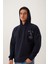 Erkek Ön Arka Age Of State Baskılı Sweatshirt Lacivert 4