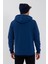 Erkek 3 İplik Pamuklu İçi Polarlı Baskılı Regular Fit Kapüşonlu Kanguru Cepli İndigo Sweatshirt 4