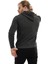Erkek 3 İplik Pamuklu İçi Polarlı Regular Fit Baskılı Kapüşonlu Kanguru Cepli Antrasit Sweatshirt 4