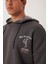 Erkek Ön Arka Age Of State Baskılı Sweatshirt Antrasit 2
