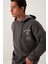 Erkek Ön Arka Age Of State Baskılı Sweatshirt Antrasit 4