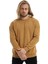 Erkek 3 İplik Pamuklu İçi Polarlı Regular Fit Basic Bisklet Yaka Kahverengi Sweatshirt 2