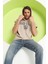 Erkek Sıfır Kol Kapüşonlu T-Shirt Bej 3