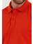 Erkek Regular Fit Polo Yaka Nakışlı T-Shirt Turuncu 3