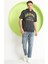 Erkek Kapüşonlu T-Shirt Antrasit 3