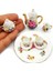 Açık Gri Tarzı Adet Dollhouse Minyatür Yemek Gereçleri Porselen Çay Seti Bulaşık Fincan Tabağı - Pembe Gül (Yurt Dışından) 5
