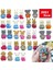 KK02 Stili Mulation Orman Hayvanı Bebek Peluş Bebek Oyuncak Tavşan Aile Dollhouse Figürleri Koleksiyon Oyuncak 4.5cm 1:12 Mobilya Seti Hediye (Yurt Dışından) 2