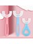 Pembe 2-6 Yaş Stili 3 Adet U-Şekilli Çocuk Yumuşak Diş Fırçası Bebek Ağız Temizleme Meslek Fırçalama Aleti Ev Temizleme Bakımı Silikon Fırça (Yurt Dışından) 4