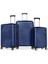 Suitcase Abs 3'lü Lacivert Lüx Valiz Seyahat Seti 600.04-SET 2
