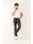 1099 Slim Fit Gri Yıkamalı Rahat Denim Erkek Jeans 1