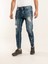 0020 Süper Slim Fit Mavi Yıkamalı Yırtıklı Boyalı Rahat Denim Erkek Jeans 3