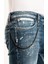 0020 Süper Slim Fit Mavi Yıkamalı Yırtıklı Boyalı Rahat Denim Erkek Jeans 4