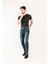 0020 Süper Slim Fit Lacivert Yıkamalı Rahat Denim Erkek Jeans 1