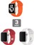 Apple Watch 3 4 5 6 7 8 9 Se Uyumlu 38-40-41MM Klasik Silikon Kordon 3'lü Set Beyaz, Kırmızı, Turuncu 1
