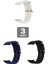 Apple Watch 4 Uyumlu 40MM Ocean Silikon Kordon 3'lü Set Lacivert, Siyah, Beyaz 1