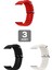 Apple Watch 5 Uyumlu 40MM Ocean Silikon Kordon 3'lü Set Kırmızı, Siyah, Beyaz 1