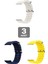 Apple Watch 3 Uyumlu 38MM Ocean Silikon Kordon 3'lü Set Lacivert, Sarı, Beyaz 1