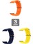 Apple Watch 3 4 5 6 7 8 9 Se Uyumlu 38-40-41MM Ocean Silikon Kordon 3'lü Set Lacivert, Turuncu, Sarı 1