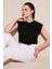 Bisiklet Yaka Pamuk Crop T Shirt Kadın T Shirt 5865587 1