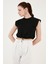 Bisiklet Yaka Pamuk Crop T Shirt Kadın T Shirt 5865587 3