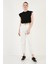 Bisiklet Yaka Pamuk Crop T Shirt Kadın T Shirt 5865587 4