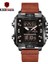 LDM250104 Kademan K6153 Erkekler Için Pahalı Çift Ekran Saatler Moda Deri Fonksiyonel Şık LED Dijital Analog Saatler (Yurt Dışından) 4