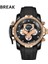 BR010120 Break 5601 Sıcak Satış Erkekler Kuvars Lüks Yüksek Kaliteli Pointer Silikon Kayış Kahverengi Erkek Izle (Yurt Dışından) 1