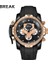 BR010120 Break 5601 Sıcak Satış Erkekler Kuvars Lüks Yüksek Kaliteli Pointer Silikon Kayış Kahverengi Erkek Izle (Yurt Dışından) 2
