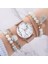 Rose Gold Saat+Bilezik Kadın Yuvarlak Ibreli Kuvars Saat Seti (Yurt Dışından) 1